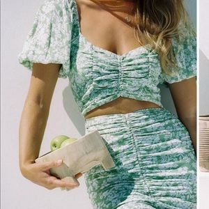 BNWT Sabo Skirt green and white mini dress